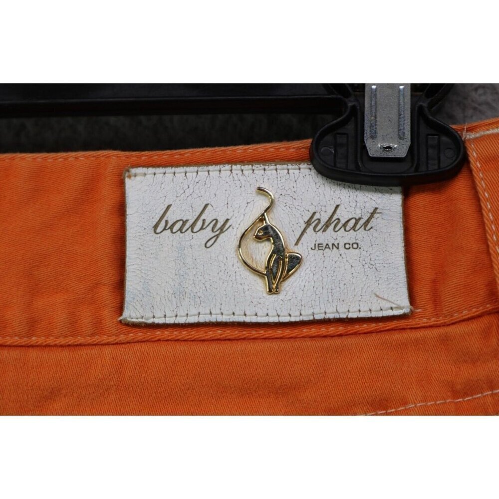 Baby Phat Orange Denim Skirt-Size 20-Pockets-Vintage-Y2K-Logo - Picture 14 of 14